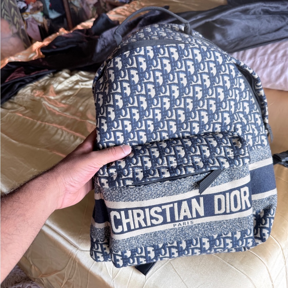 Luxury Monogram blue & cream Backpack